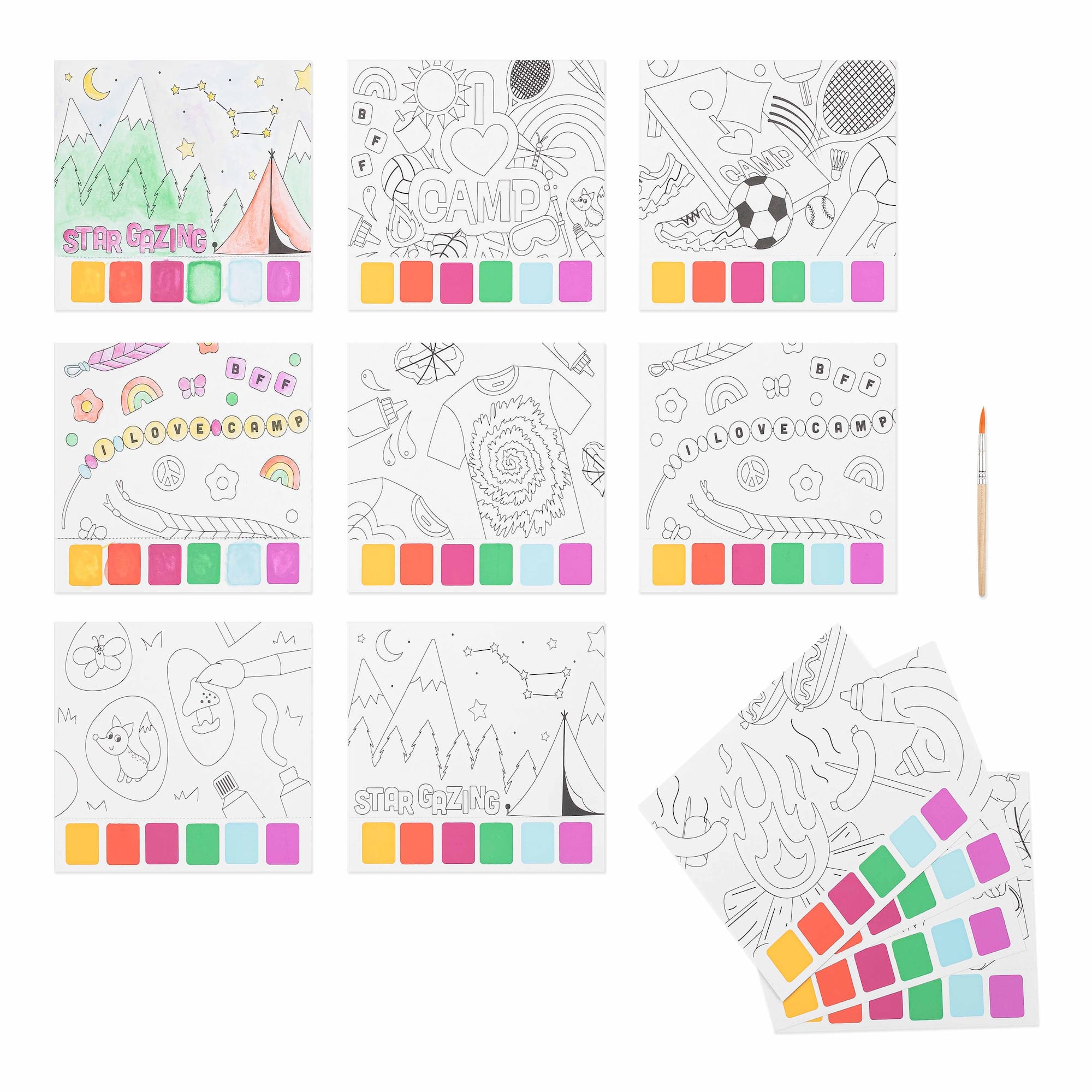 Little Yellow Bicycle® I Love Camp Watercolor Postcard Kit